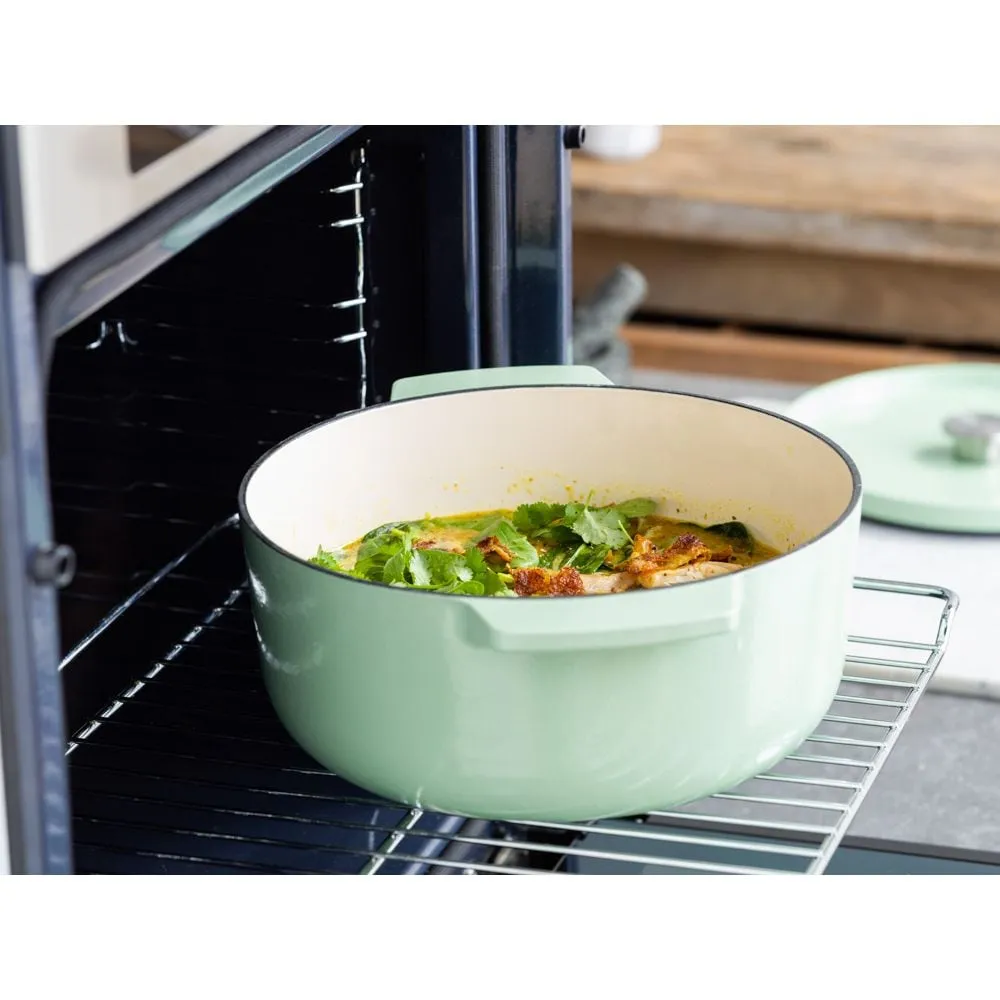 KITCHENAID gjutj&auml;rnsbraiseringspanna med lock, 26 centimeter, gr&ouml;n
