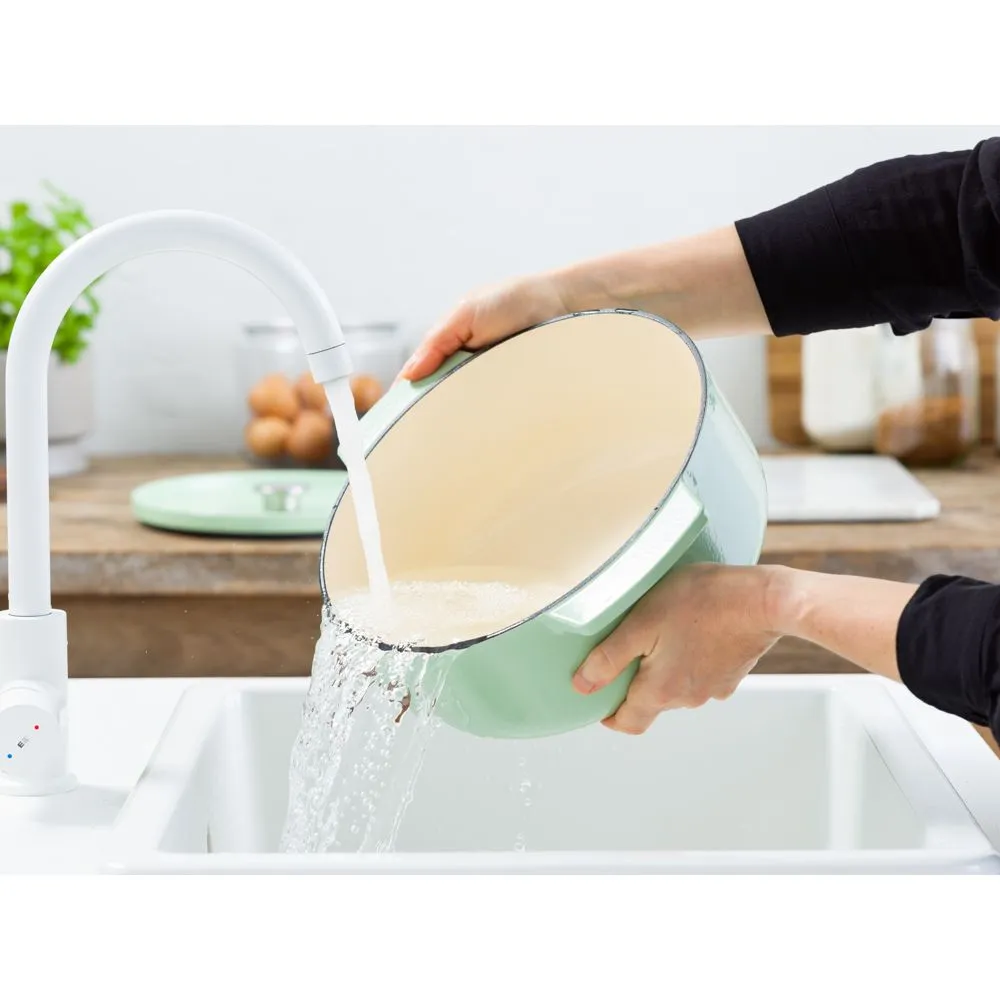 KITCHENAID gjutj&auml;rnsbraiseringspanna med lock, 26 centimeter, gr&ouml;n
