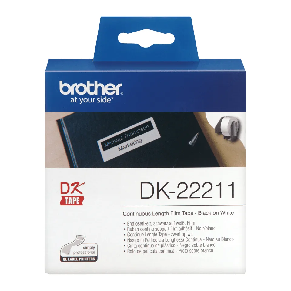 BROTHER DK22211 WHITE FILM TAPE 29MM