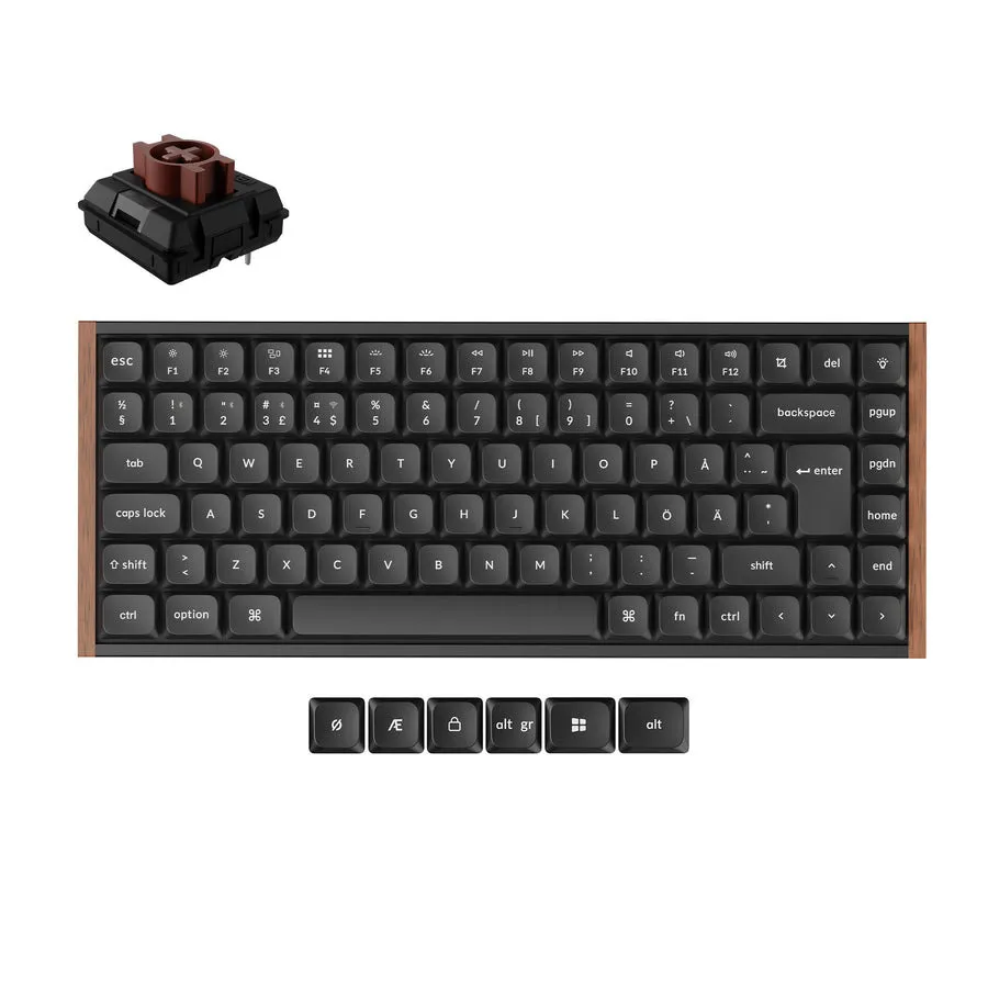 Keychron K3 Ultra 8K 75% tr&aring;dl&ouml;st mekaniskt tangentbord, Milk POM Brown, svart