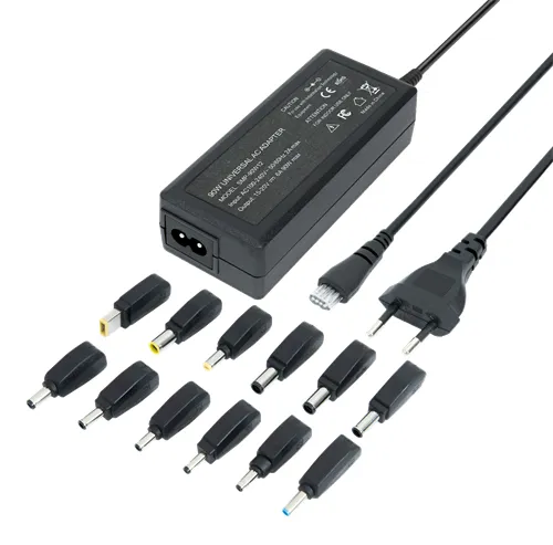 DELTACO notebook charger, 15-20 V, 6 A, 90 W, 12 tips, black