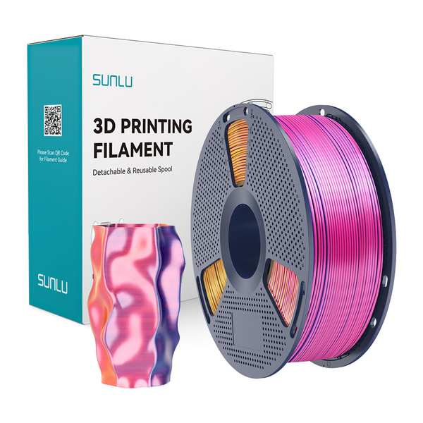 SUNLU PLA+ Silk, 1.75 mm, 1 kg 3D Printer Filament, Red Yellow Blue