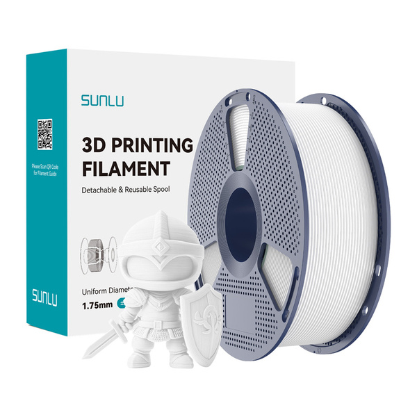 SUNLU PLA+ 1.75 mm, 1000 g -3D-tulostusfilamentti, valkoinen