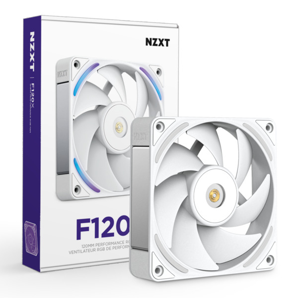 NZXT F120X Performance PWM RGB Fan, Fluid Dynamic Bearing, 120mm, White