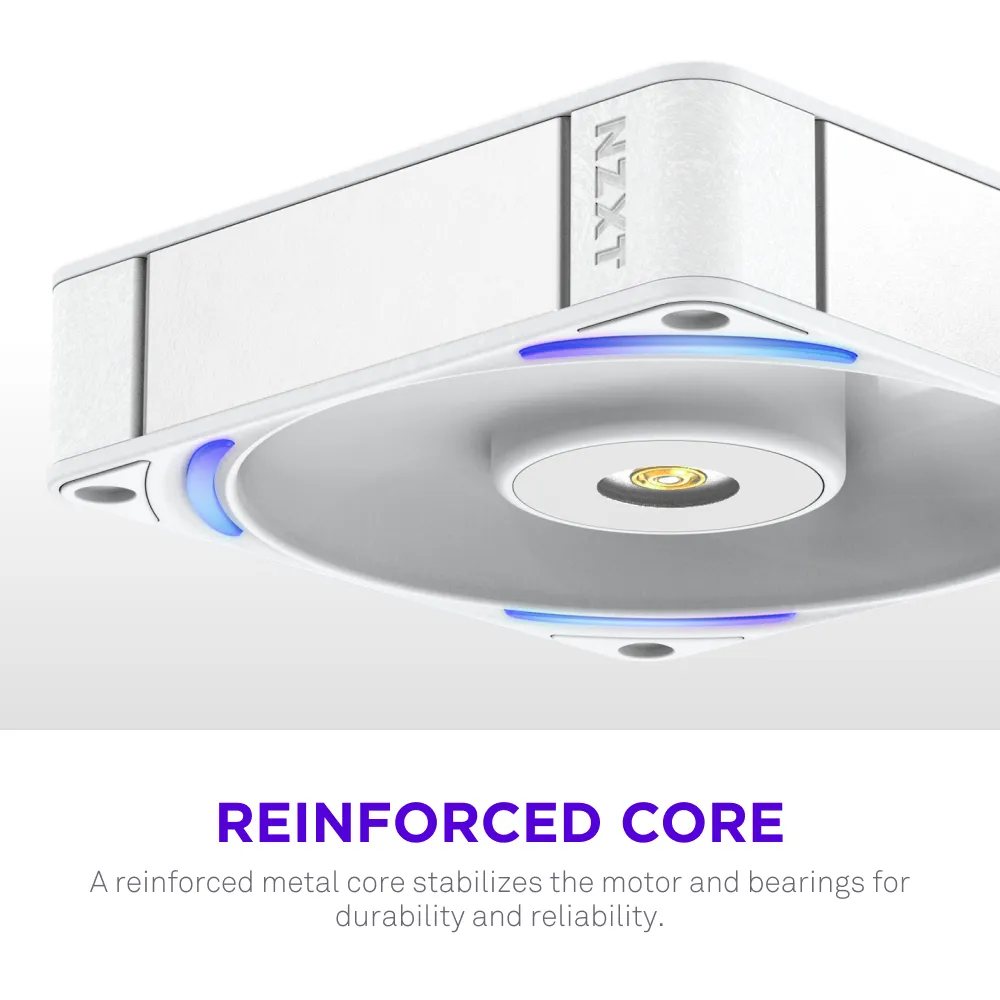 NZXT F120X Performance PWM RGB Fan, Fluid Dynamic Bearing, 120mm, White