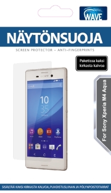 WAVE N&auml;yt&ouml;nsuojakalvo - Yhteensopiva: Sony Xperia M4 Aqua. Sis&auml;lt&auml;&auml; 2 kirkasta kalvoa, puhdistusliinan, p&ouml;lynpoistotarrat ja asennusta helpottavan kortin. Heija