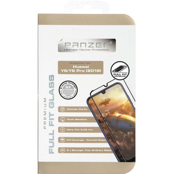 Panzer Huawei Y6 2019, Full-Fit Glass, Black