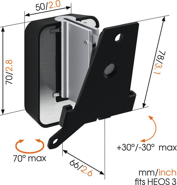 SOUND 5203 -sein&auml;teline Denon HEOS 3 -kaiuttimelle, musta