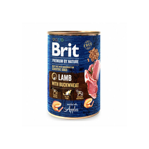 Brit Premium by Nature Lamb with Buckwheat, Wet food for dogs, Adult, Sensitive Digestion, 400g