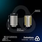 Thermal Grizzly DeltaMate Extender (MF28), G1/4" Fitting, 28 mm, Matt Nickel