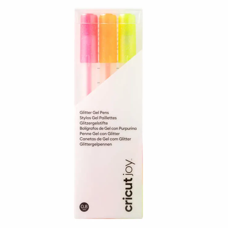 Cricut Joy Glitter Gel pens Pink, Orange, Yellow, 3-pack