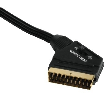 Hama  S-Video (4-pin) + 3.5mm &ndash; SCART (21-pin) -adapteri, Musta