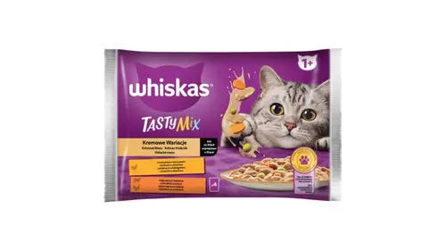 Whiskas 1+ Tasty Mix Classic Creamy Selection, Wet food for cats, Adult, 4 x 85g