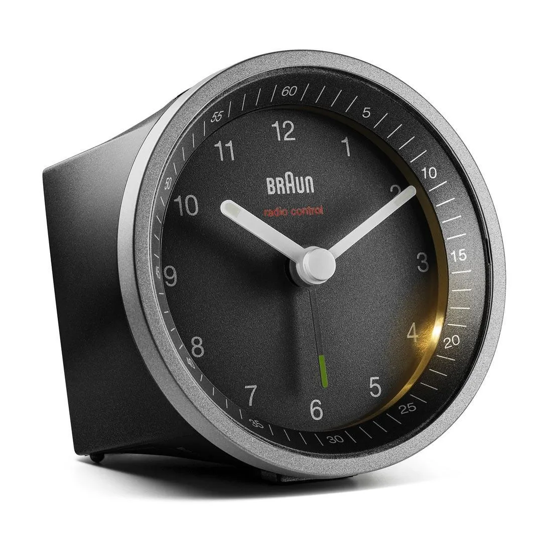 Braun BC 07 SB-DCF Analog v&auml;ckarklocka - Svart/Silver