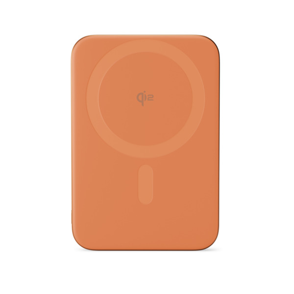 Epico UltraPack Qi2 Slim 5000mAh Alu Mag+ Wireless Power Bank EM51 Wireless Charging 15W for iPhone and Android, Cosmic Orange
