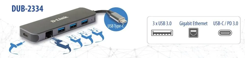 5-in-1 USB-C Hub with Gigabit