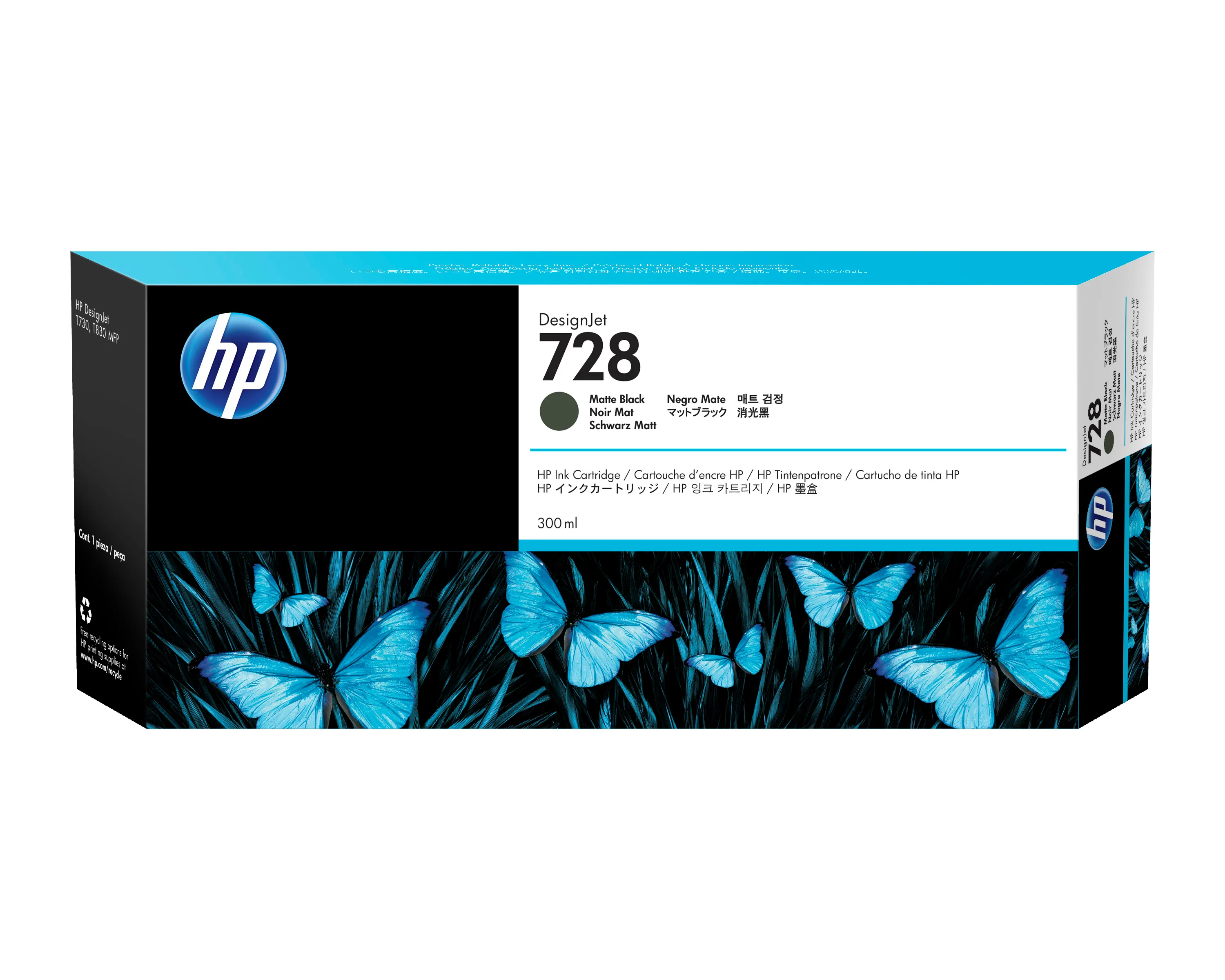 HP 728 ink cartridge, 300 ml, Matte Black