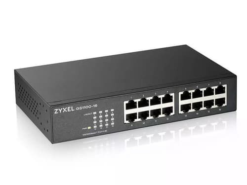 Zyxel GS1100-16EP - hallitsematon 16-porttinen Gigabit Ethernet Power over Ethernet Plus -kytkin