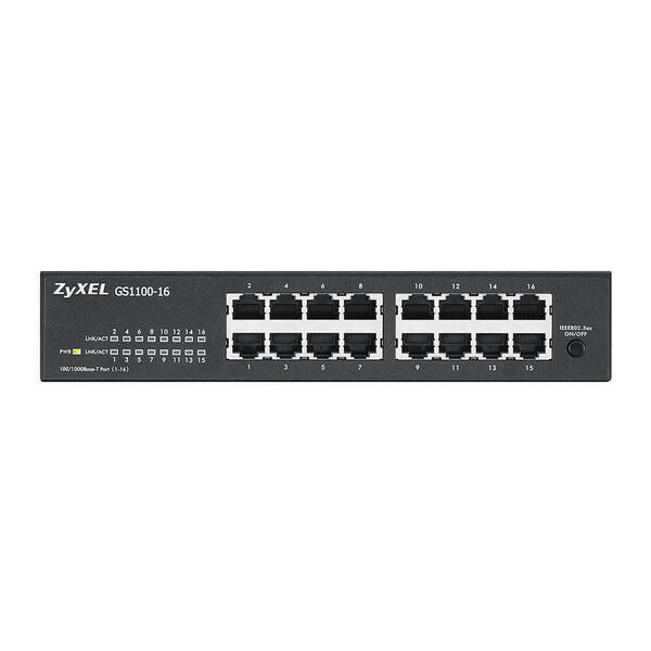 ZYXEL GS1100-16EPS - 16-porttinen hallitsematon Gigabit PoE -kytkin