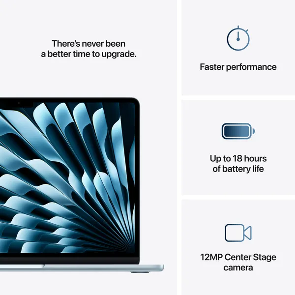 Apple MacBook Air 13&quot; M4 (8/10) 16GB, 256GB - notebook, Sky Blue, MC6T4