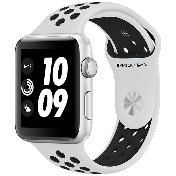 Apple Watch Nike+ GPS, 42mm - Silver Aluminum Case with Pure Platinum/Black Nike Sport Band