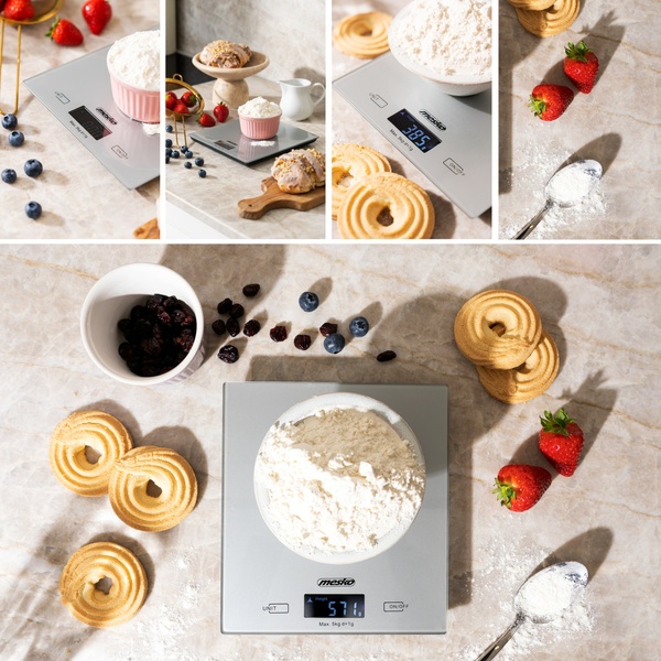 Adler MS 3145 Kitchen Scale, Grey, 5 kg / 1 g