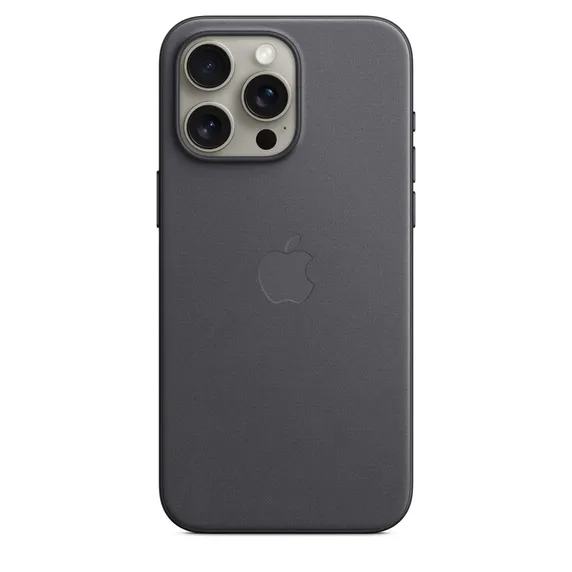 Apple iPhone 15 Pro Max, MagSafe -FineWoven-kuori, Musta
