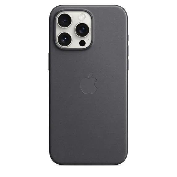Apple iPhone 15 Pro Max, MagSafe -FineWoven-kuori, Musta