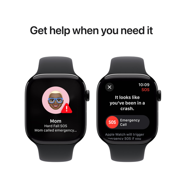 APPLE Watch Series 10 GPS 46mm Jet Black Aluminium Case with Black Sport Band - M/L