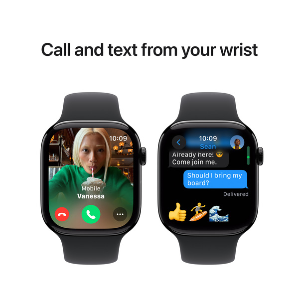 APPLE Watch Series 10 GPS 46mm Jet Black Aluminium Case with Black Sport Band - M/L