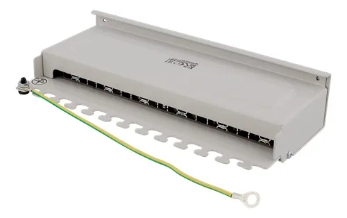 DELTACO Patchpanel, 12xRJ45, Cat6a, väggmonterbar, 10Gbps, grå