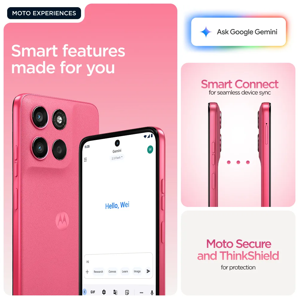 Motorola Moto G57 Power Edition 5G 12/256 GB, PANTONE Pink Lemonade