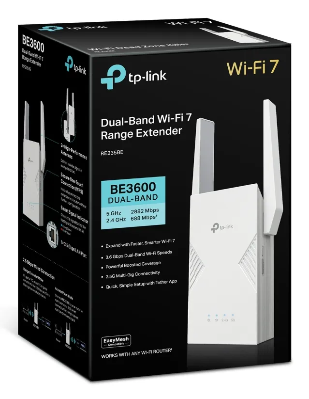 TP-LINK BE3600 RE235BE - Range Extender, White