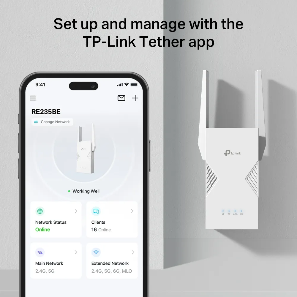 TP-LINK BE3600 RE235BE - Range Extender, White