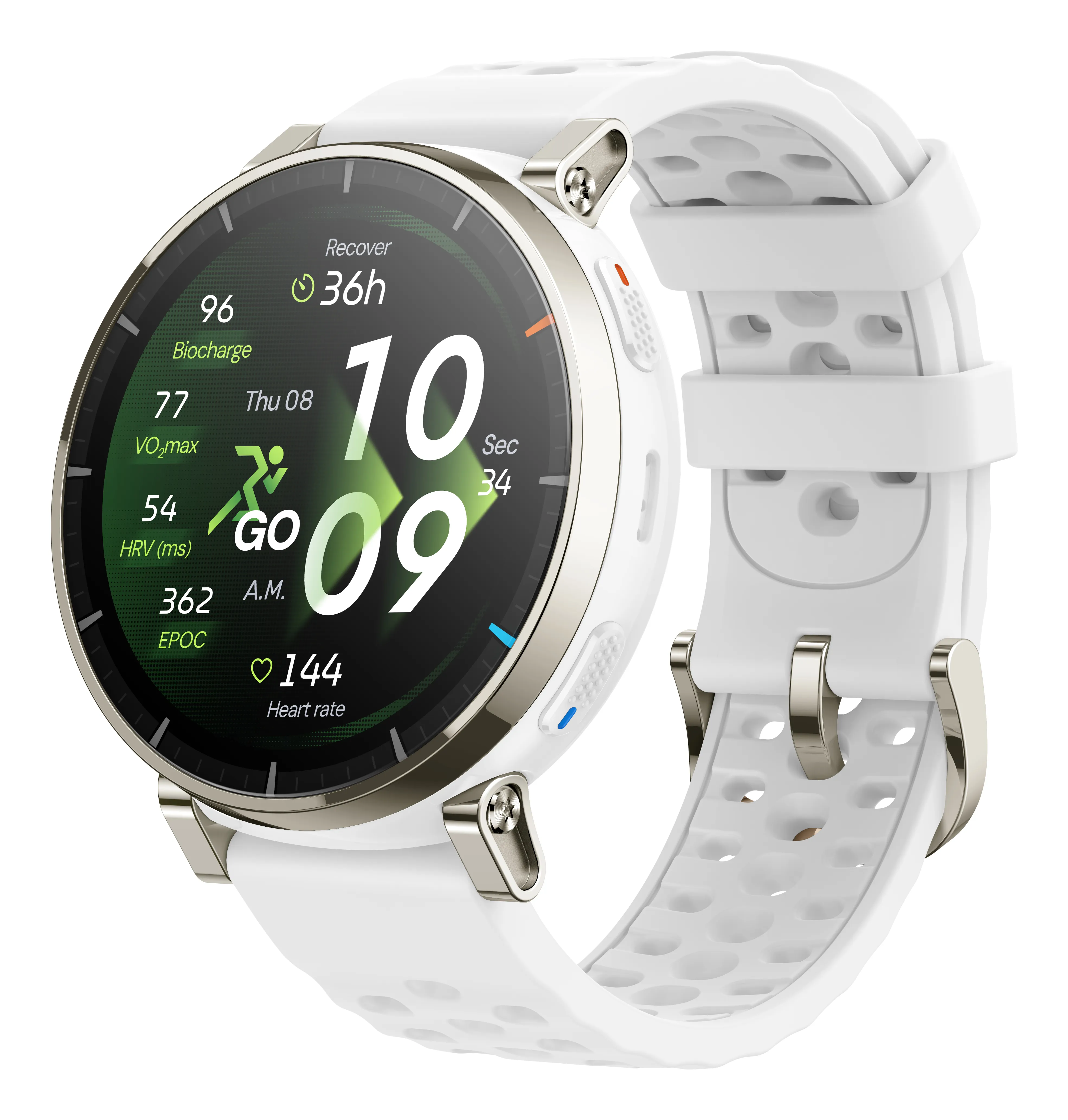 Amazfit Active 3 45mm Smartwatch, Aero White
