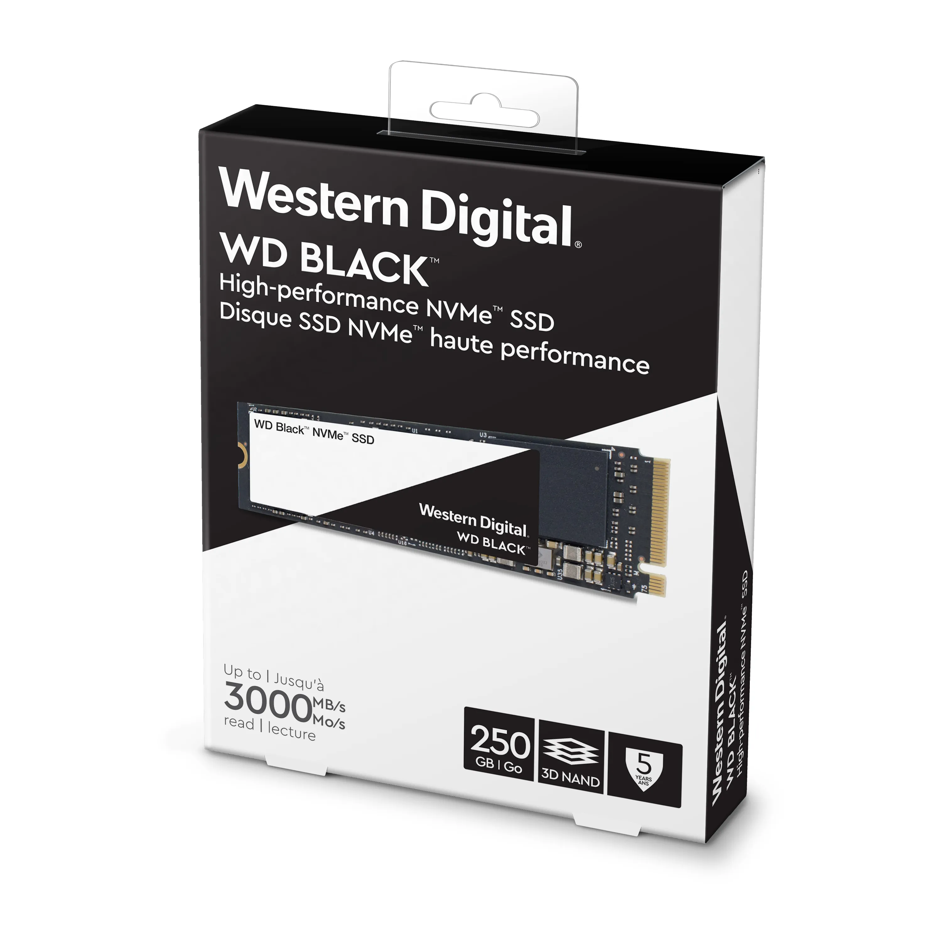 WD 500GB, PCIe, 3400/2500 MB/s - SSD-levy M.2, musta