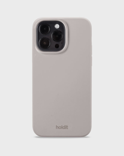 Holdit Silicone Case iPhone 14 Pro Max -suojakuori, Taupe