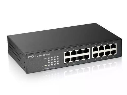 Zyxel GS1100-16EP - hallitsematon 16-porttinen Gigabit Ethernet Power over Ethernet Plus -kytkin