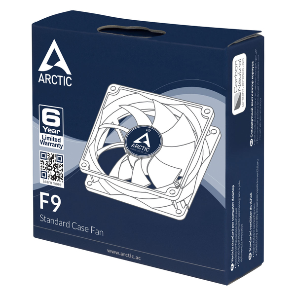 Arctic F9 Black 92mm Fan Low Noise, Standard Fan