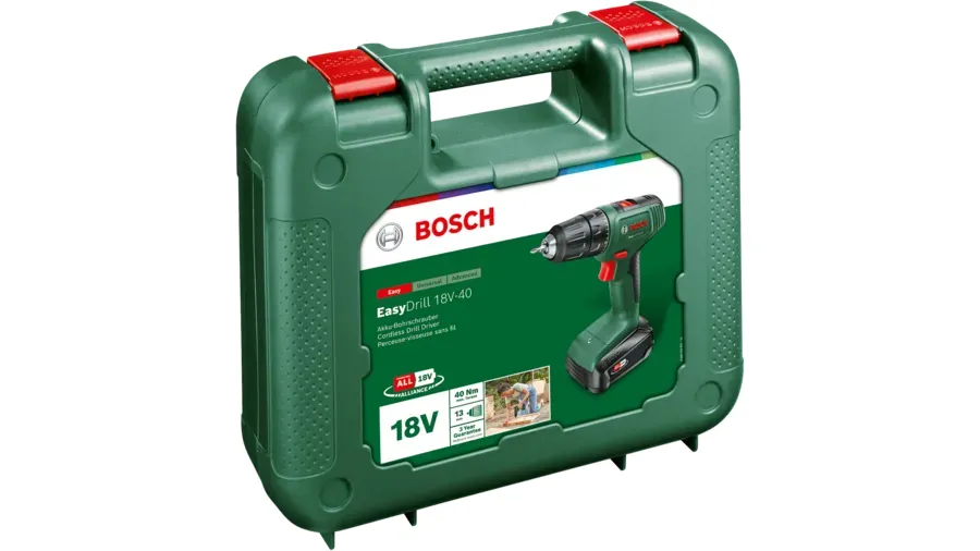 Bosch Cordless drill EasyDrill 18V-40 (green/black, Li-ion battery 2.0Ah, case)