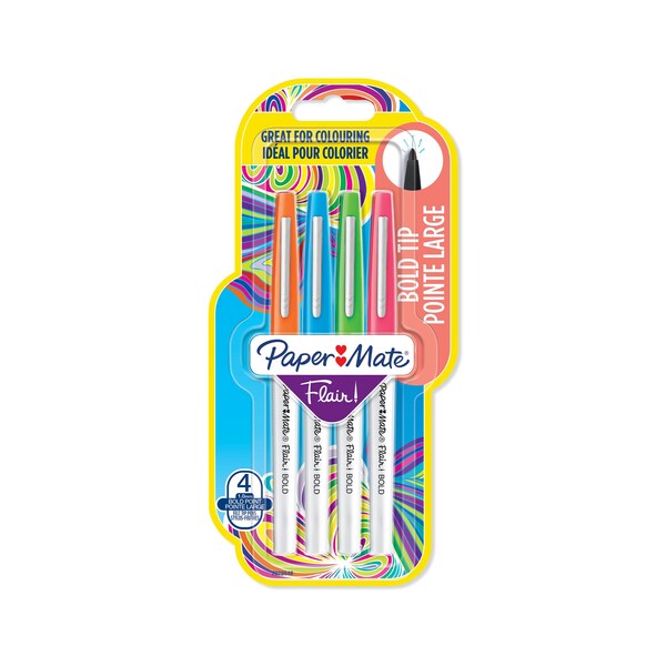 Papermate Flair Bold 4-Blister Ass.colors