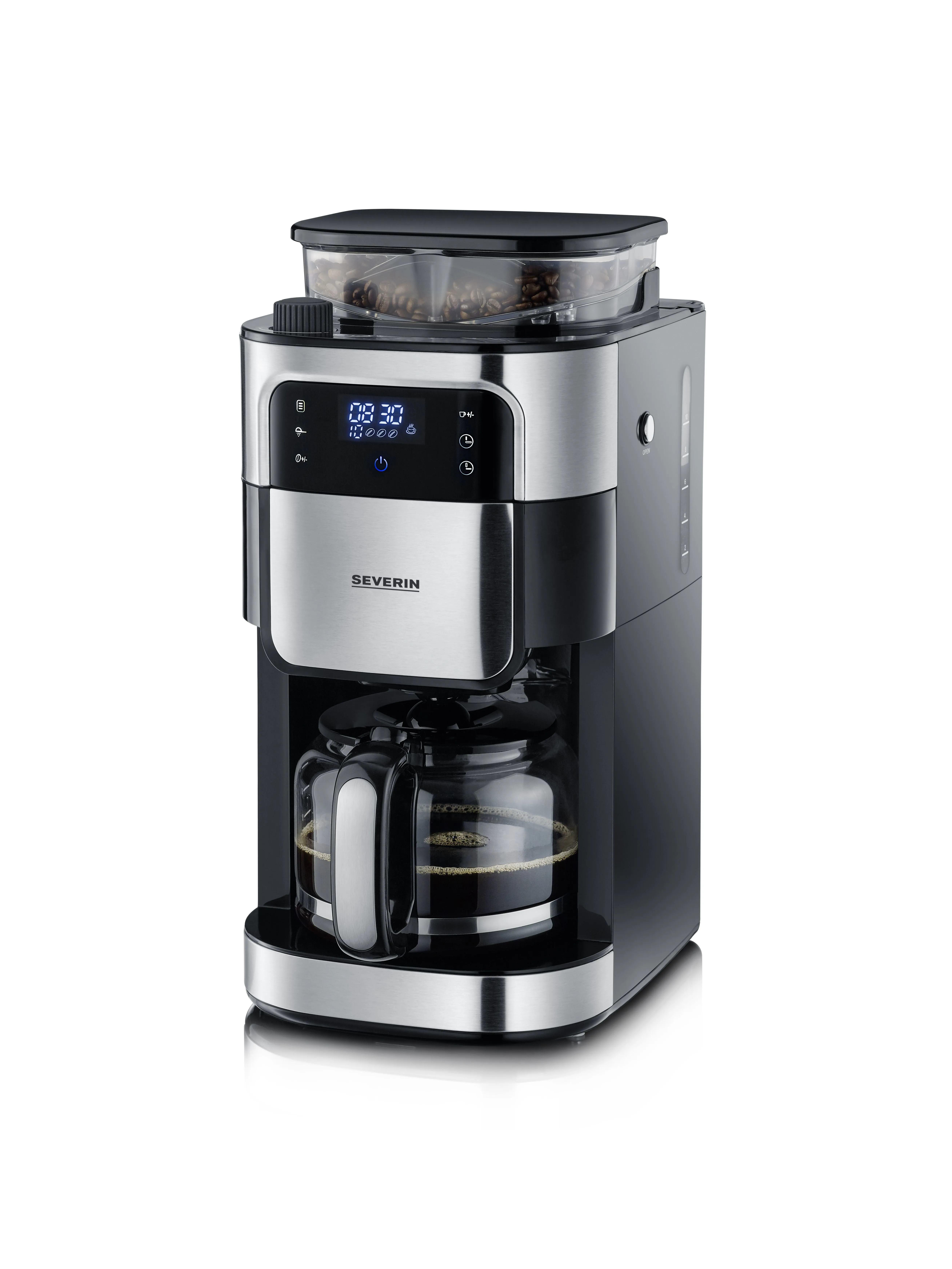 SEVERIN KA4813 10 cups Coffee Maker with Grinder, Black, Stainless steel