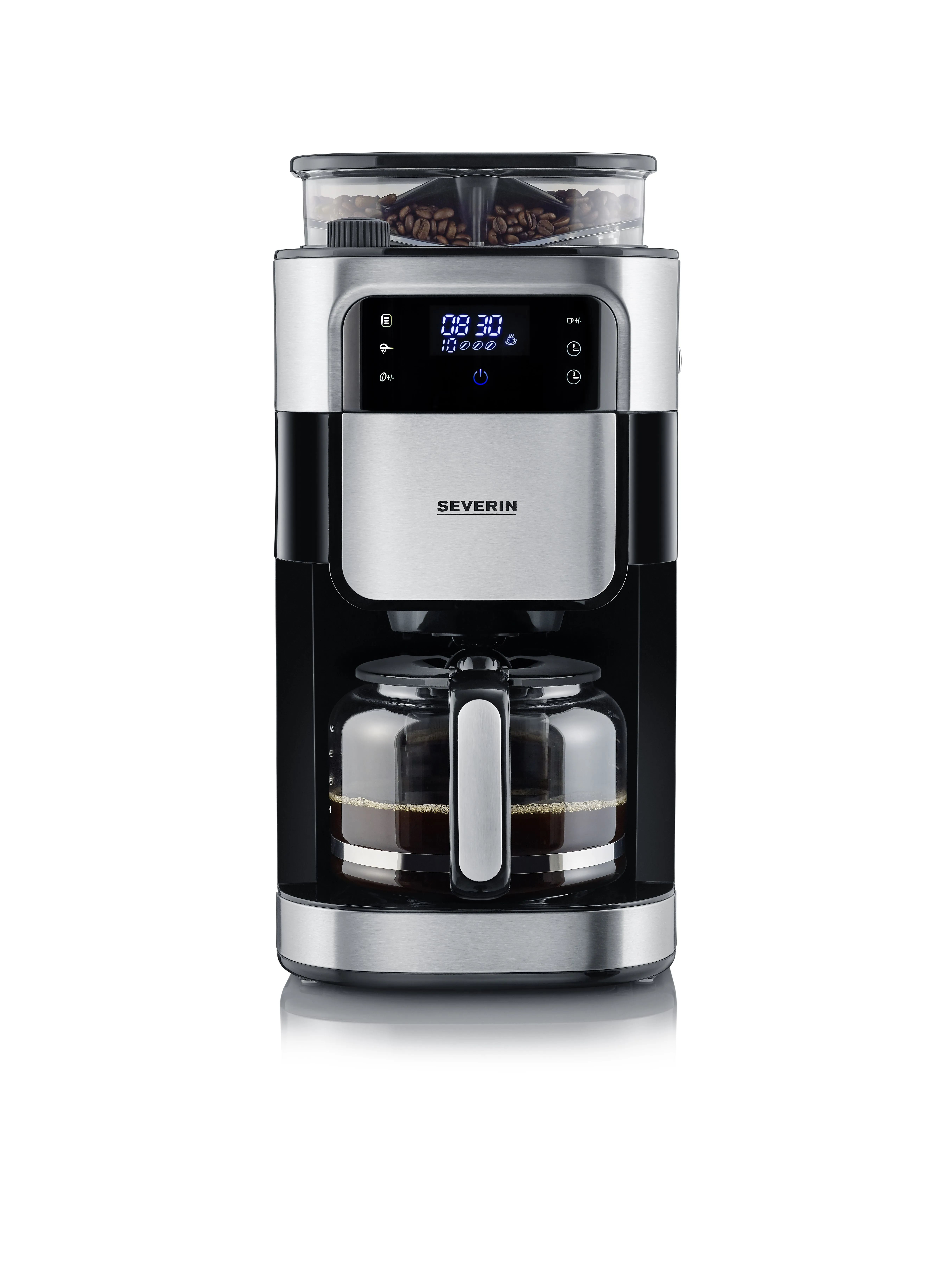 SEVERIN KA4813 10 cups Coffee Maker with Grinder, Black, Stainless steel