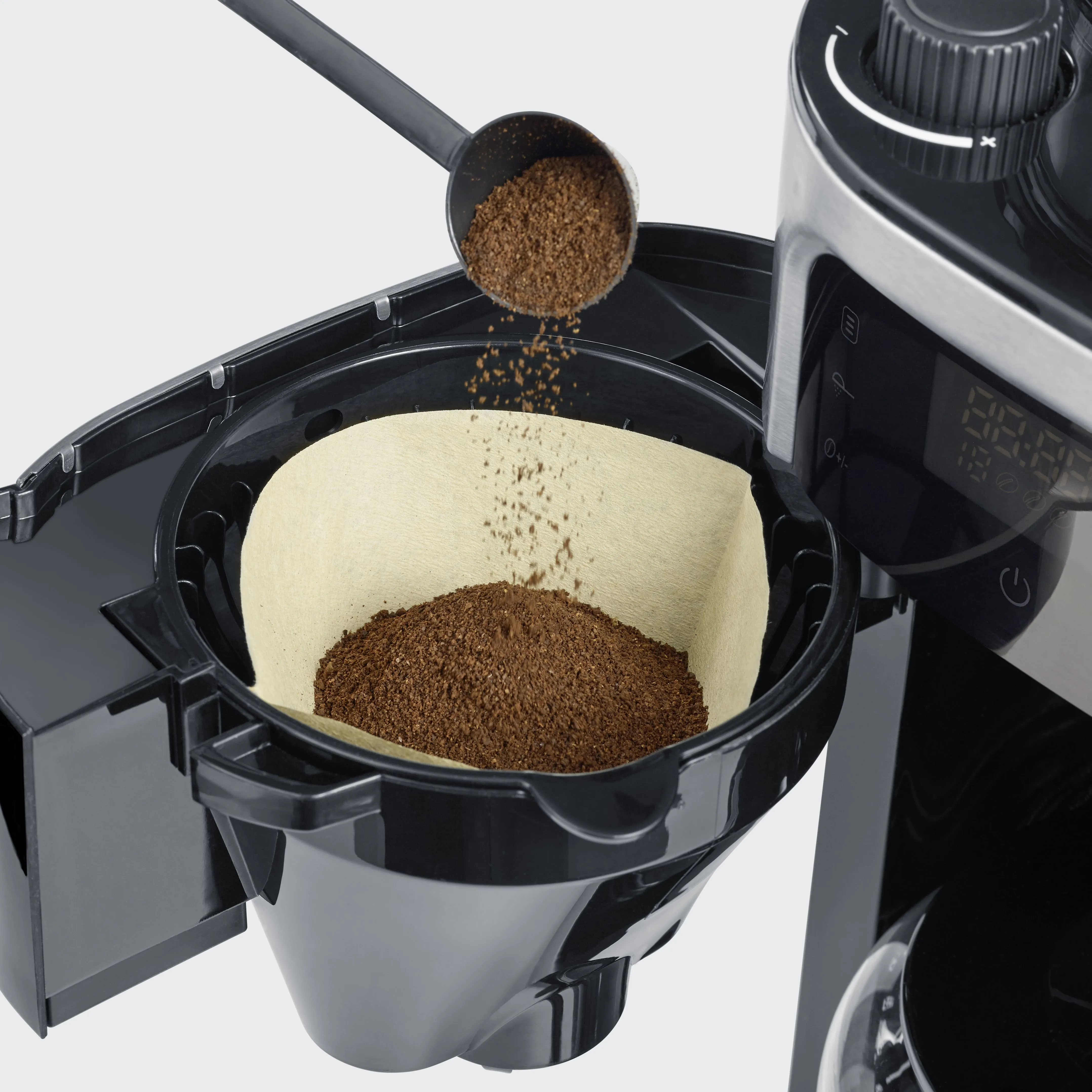 SEVERIN KA4813 10 cups Coffee Maker with Grinder, Black, Stainless steel