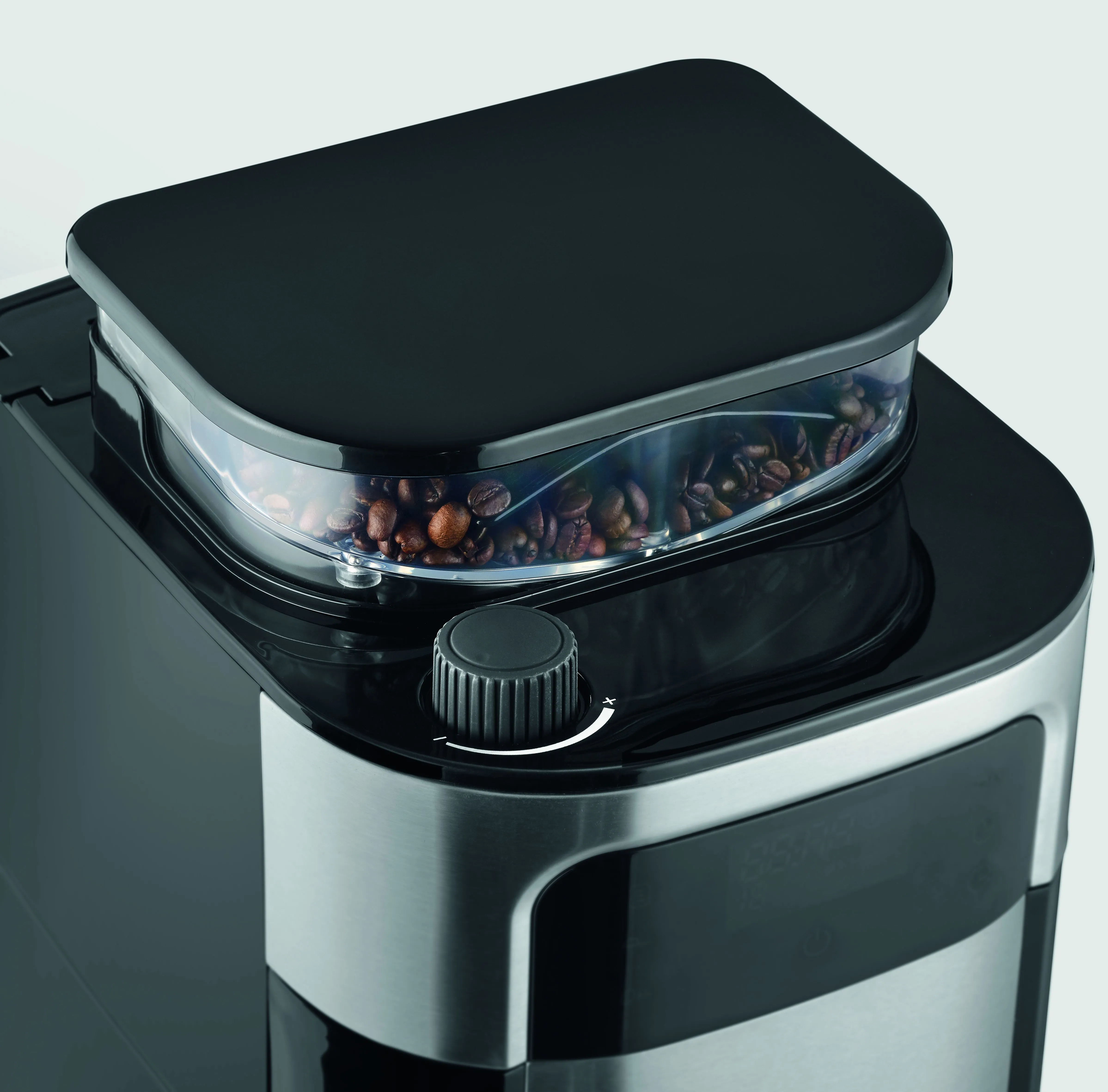 Severin KA4813 1.25L Coffee Maker with Grinder, Black / Brushed stainless steel