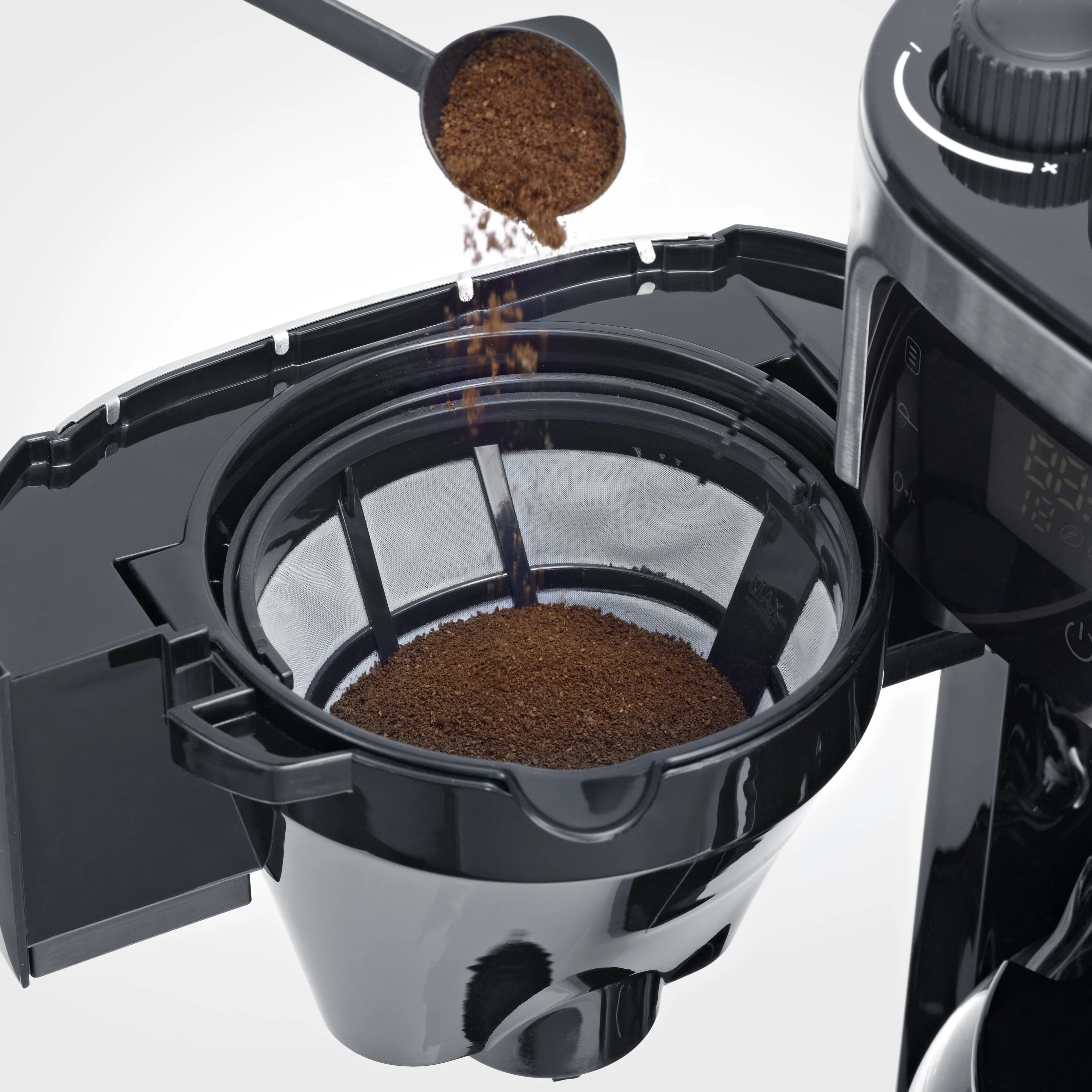 Severin KA4813 1.25L Coffee Maker with Grinder, Black / Brushed stainless steel