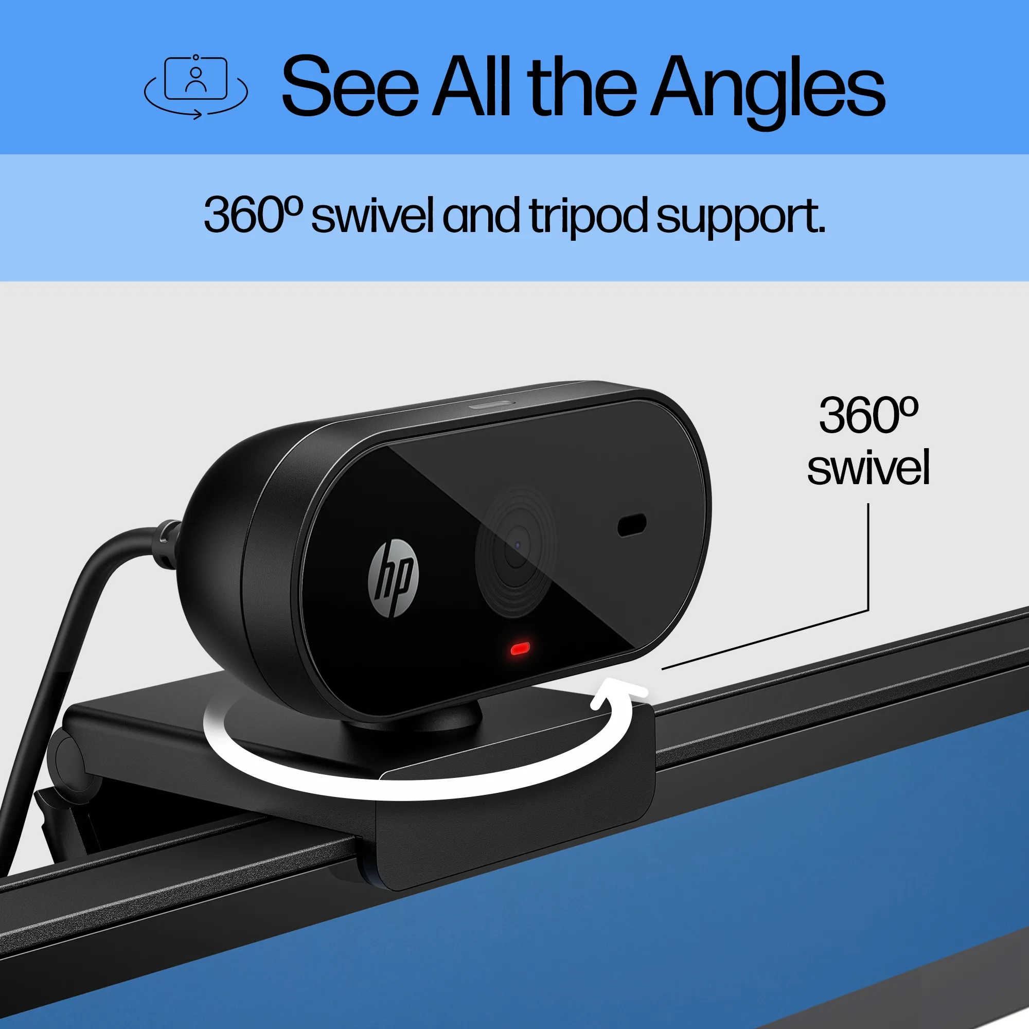 HP 320 Full HD 1080p Webcam, Black