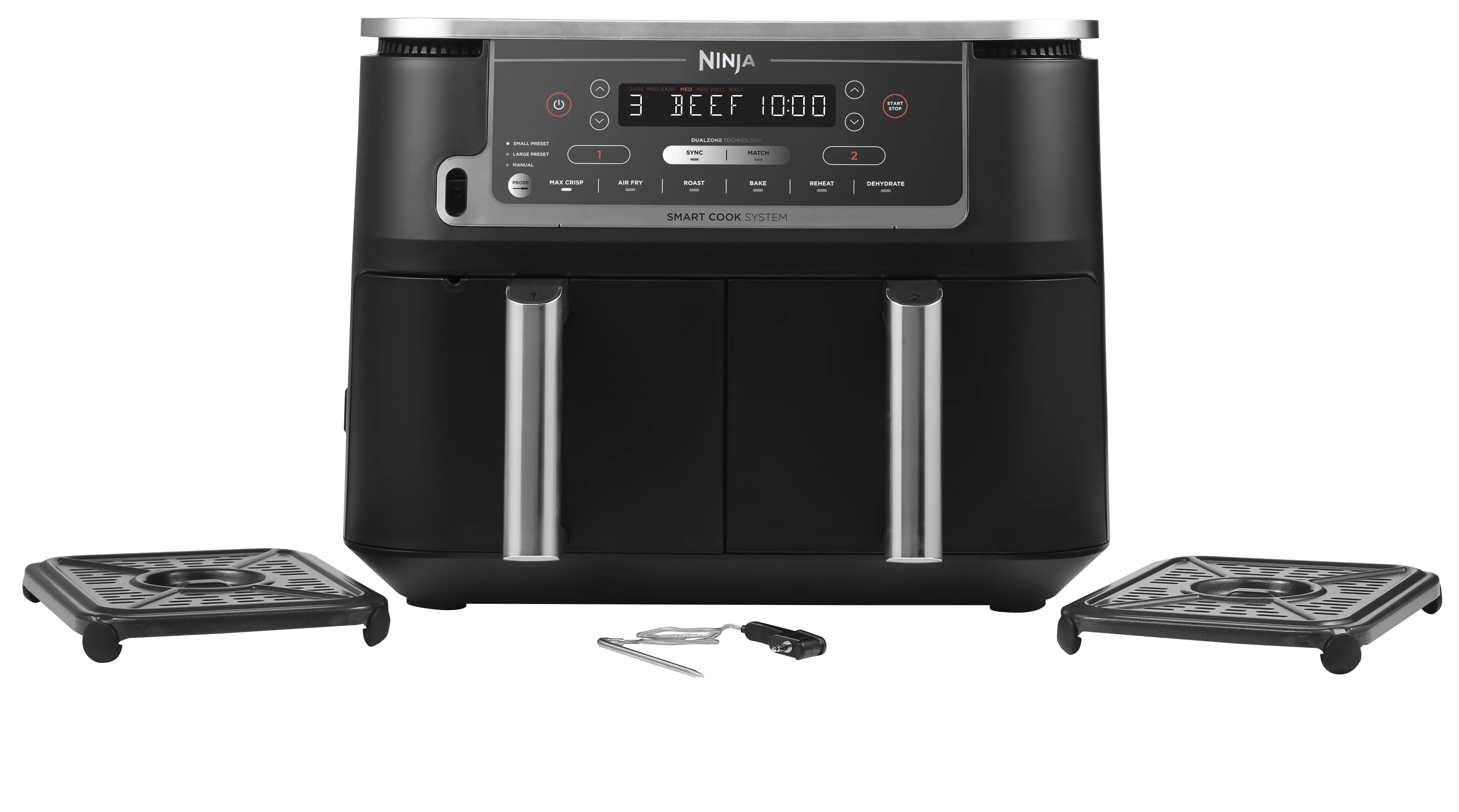 Ninja Foodi Max Dual Zone AF451EU -kiertoilmakypsennin, 9.5l, musta