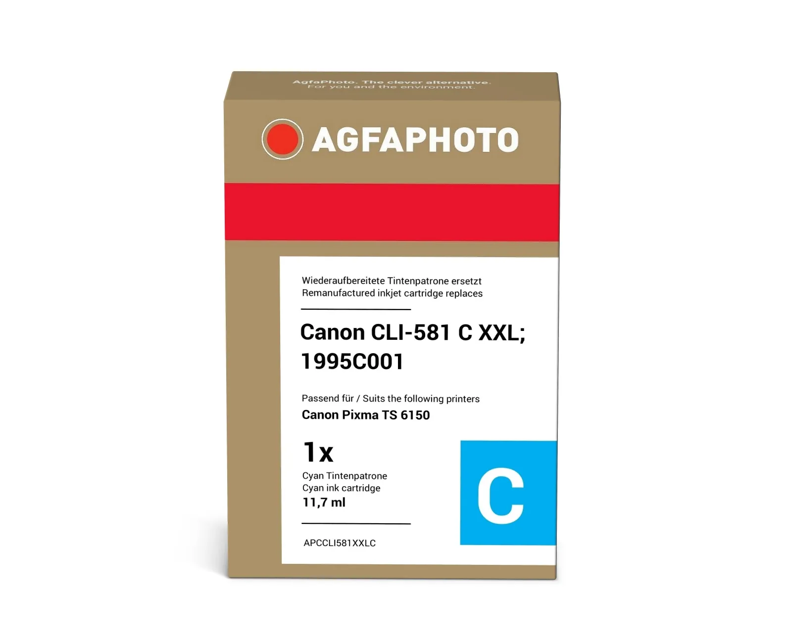 AGFAPHOTO APCCLI581XXLC XXL -mustekasetti, 11.7 ml, syaani