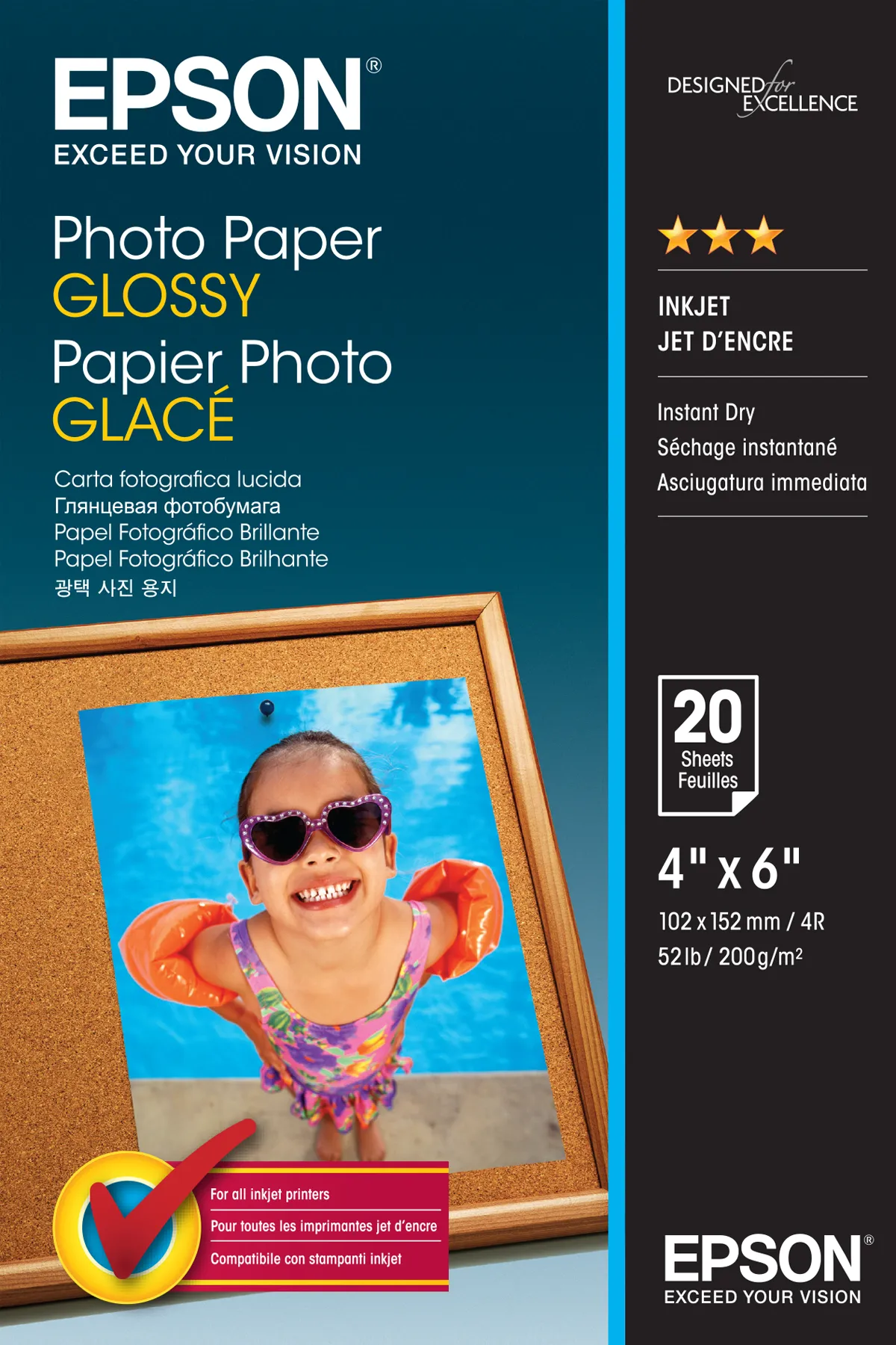 EPSON PHOTO PAPER GLOSSY, 10X15, 20